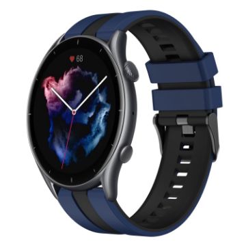 Amazfit GTR 3 22mm Blue+Black Two-Color Sports Silicone Watch Band - 1
