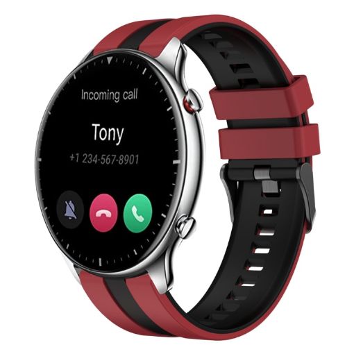 Amazfit GTR 2 22mm Red+Black Two-Color Sports Silicone Watch Band - 1