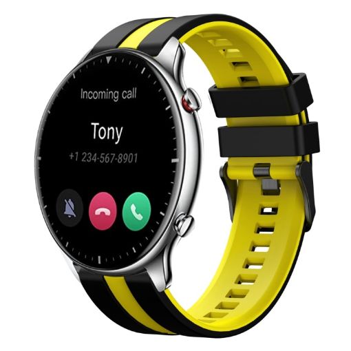 Amazfit GTR 2 22mm Black+Yellow Two-Color Sports Silicone Band - 1