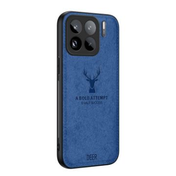Xiaomi 15S Pro Deer Head Cloth Skin Phone Case - Blue, All-Inclusive - 1