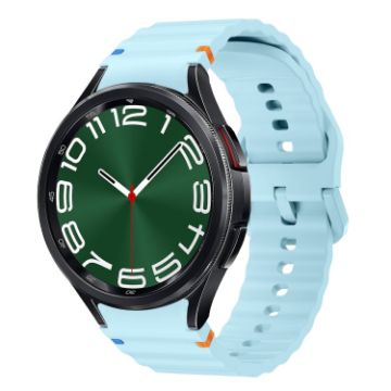 Samsung Galaxy Watch 6 Classic Light Blue Wave Silicone Band - 1