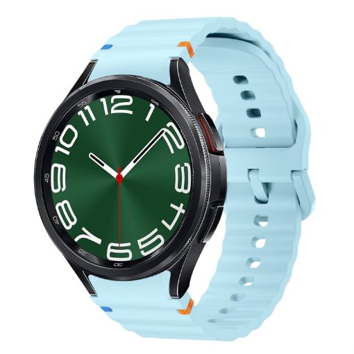 Samsung Galaxy Watch 6 Classic Light Blue Wave Silicone Band - 1