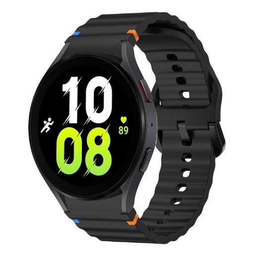 Samsung Galaxy Watch 5 40/44mm Black Wave Silicone Band - 1
