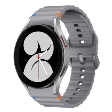 Samsung Galaxy Watch 4 40/44mm Dark Gray Wave Silicone Band - 1