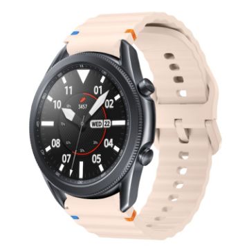 Samsung Galaxy Watch3 41mm Pink Wave Pattern Silicone Band - 1