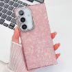 Samsung Galaxy S24 5G Glitter TPU Case with Lens Film - Pink Shell Pattern - 1