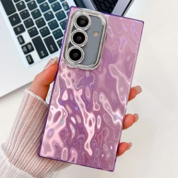 Samsung Galaxy A35 5G Glitter TPU Case with Lens Film - Purple Wrinkles - 1