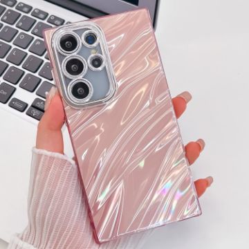 Samsung Galaxy S24 FE 5G Glitter TPU Case with Lens Film - Pink Ripples - 1