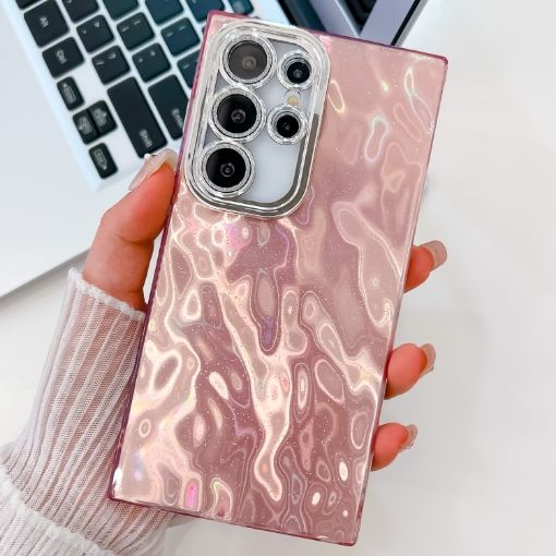 Samsung Galaxy S24 Ultra 5G Pink Glitter TPU Case with Lens Film - 1