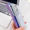 Samsung Galaxy S24+ 5G Glitter TPU Case with Lens Film - White Feather Yarn - 4