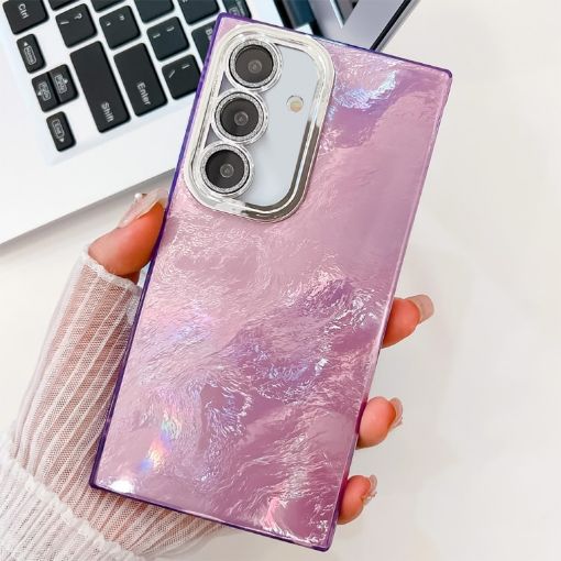 Samsung Galaxy A25 5G Glitter TPU Case with Lens Film - Purple Tinfoil - 1