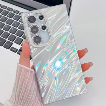 Samsung Galaxy A54 5G Glitter TPU Case with Lens Film - White Ripples - 1