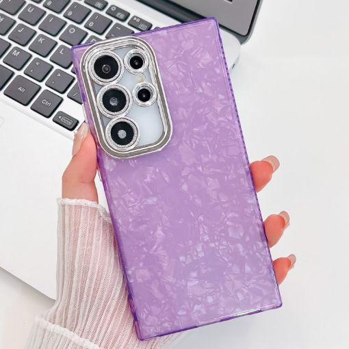 Samsung Galaxy A54 5G Glitter TPU Case with Lens Film - Purple Shell - 1