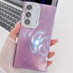 Samsung Galaxy A36 5G Glitter TPU Case with Lens Film - Purple Feather Yarn - 1