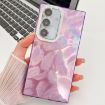 Samsung Galaxy A16 5G Glitter TPU Case with Lens Film - Purple Feathers - 1