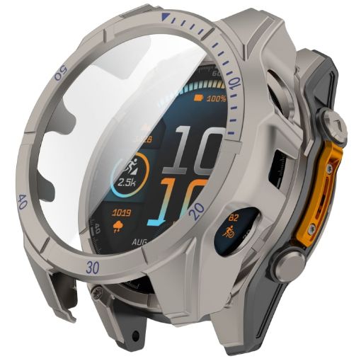 Garmin Fenix 8 AMOLED 47mm Tempered Glass PC Case - Titanium Blue - 1