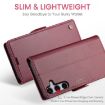 Samsung Galaxy S25 5G CaseMe 023 Butterfly Buckle RFID Leather Case Red - 3