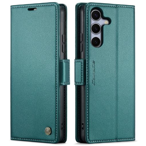 Samsung Galaxy S25 5G CaseMe 023 Butterfly Buckle RFID Leather Case Green - 1