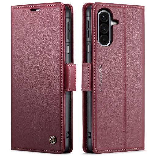 Samsung Galaxy A26 CaseMe 023 Red Butterfly Buckle Leather Phone Case - 1