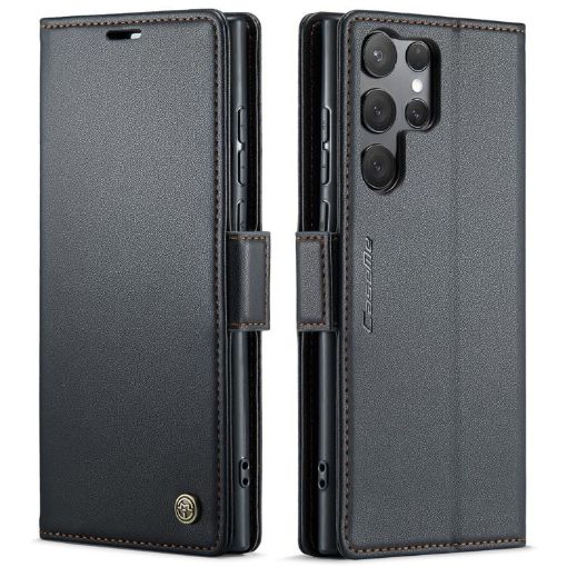 Samsung Galaxy S25 Ultra 5G CaseMe 023 Leather RFID Phone Case Black - 1