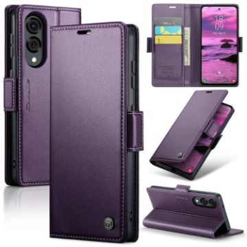 Samsung Galaxy S25 Edge 5G CaseMe 023 Butterfly Leather Case Purple - 1