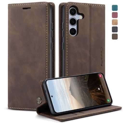 Samsung Galaxy S25+ 5G CaseMe 013 Flip Leather Case (Coffee) - 1