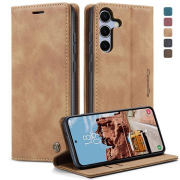 Samsung Galaxy S25 5G CaseMe 013 Flip Leather Phone Case Brown - 1