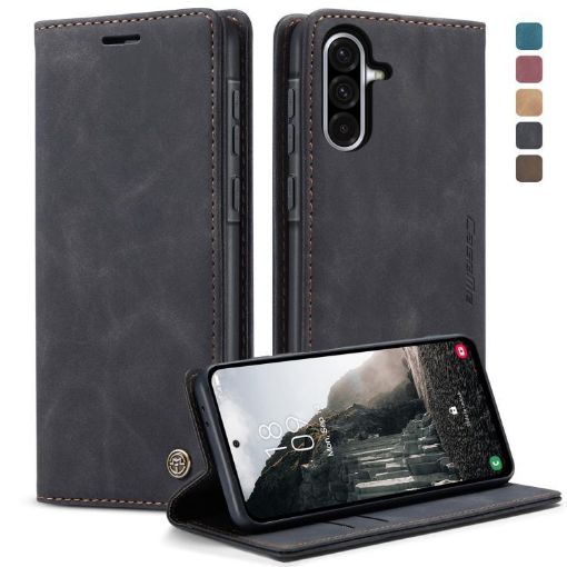 Samsung Galaxy A56 CaseMe 013 Flip Leather Phone Case - Black - 1