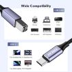 ENKAY ENK-CB170 2m USB C to USB 2.0 B Printer Scanner Cable Nylon Braided - 4