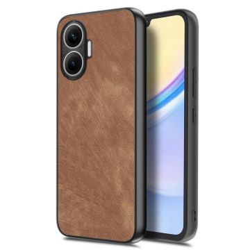 Redmi Turbo 4 Pro Vintage Leather PC Back Cover Case - Brown - 1