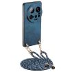 Xiaomi 15 Ultra Vintage Leather Phone Case with Crossbody Strap - Blue - 1