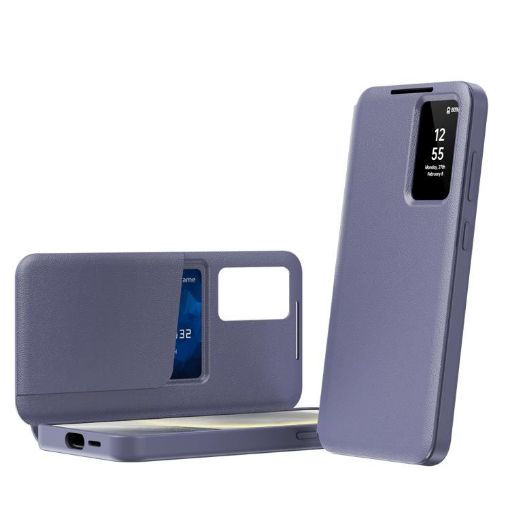 Samsung Galaxy S23+ 5G Leather Case with Card Slot, Purple - 1