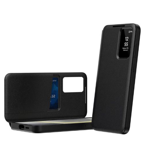 Samsung Galaxy S24 5G Leather Case with Card Slot - Black - 1