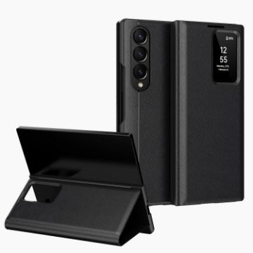 Samsung Galaxy Z Fold3 5G Leather Case with Card Slot - Black - 1