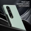 Galaxy Z Fold3 5G Leather Case with Card Slot - Green Smart View Window - 2