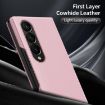 Samsung Galaxy Z Fold4 Pink Leather Case with Card Slot & Smart View - 2
