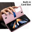 Samsung Galaxy Z Fold4 Pink Leather Case with Card Slot & Smart View - 5