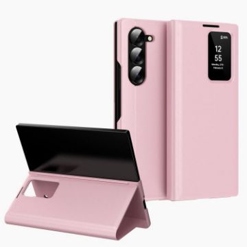 Samsung Galaxy Z Fold5 5G Leather Case with Card Slot - Pink - 1