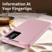Samsung Galaxy A55 Pink Leather Phone Case with Card Slot & Smart View - 4