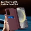 Samsung Galaxy A55 Red Leather Phone Case with Card Slot & Smart View - 6