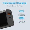 NORTHJO NOPD3002 30W USB-C PD + QC3.0 Dual Port Fast Charger UK Plug - 4