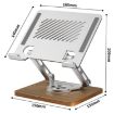 Foldable Rotating Wooden Base Metal Cooling Holder for Tablets & Laptops - 7