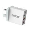ENKAY FC-002 55W Quick Charger, Dual USB-A & USB-C, 4 Ports, UK Plug - 1