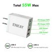 ENKAY FC-002 55W Quick Charger, Dual USB-A & USB-C, 4 Ports, UK Plug - 2