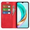 For Honor X6b Retro-skin Magnetic Suction Leather Case - Red - 4