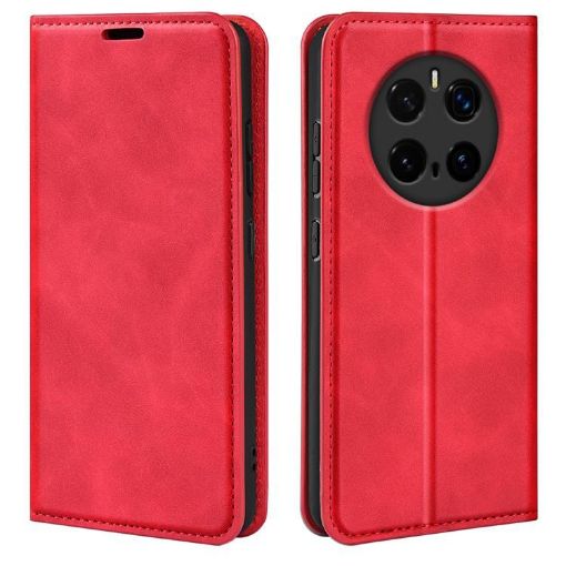 For Honor Magic7 5G Red Retro-skin Magnetic Leather Phone Case - 1