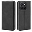 For Honor X8c Retro-skin Magnetic Leather Phone Case - Black - 1