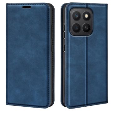 For Honor X8c Retro-skin Magnetic Leather Phone Case - Dark Blue - 1