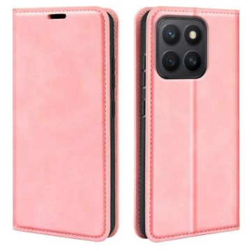 For Honor X8c Retro-skin Magnetic Leather Phone Case - Pink - 1