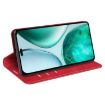 For Honor X8c Retro-skin Magnetic Suction Leather Case - Red - 5